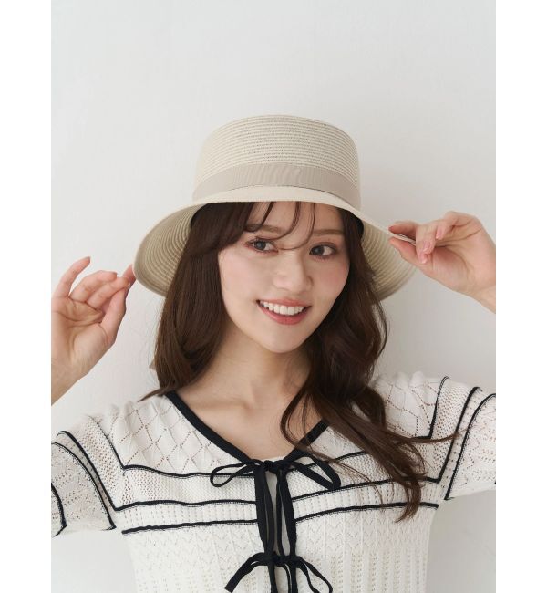 MERCURYDUO「ウォッシャブルブレードツバ広カンカン帽」|ストローハット|