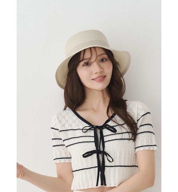 MERCURYDUO「ウォッシャブルブレードツバ広カンカン帽」|ストローハット|