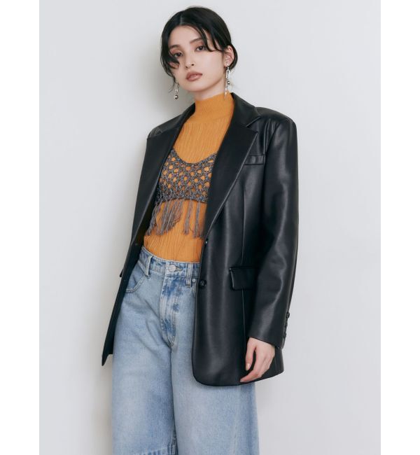 MURUA「フェイクレザーテーラードジャケット」|テーラードジャケット|