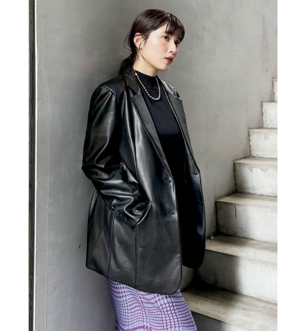 MURUA「フェイクレザーテーラードジャケット」|テーラードジャケット|