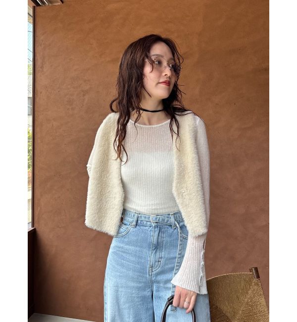 LAGUNAMOON「ミニシャギーニットベスト」|ベスト・ジレ|