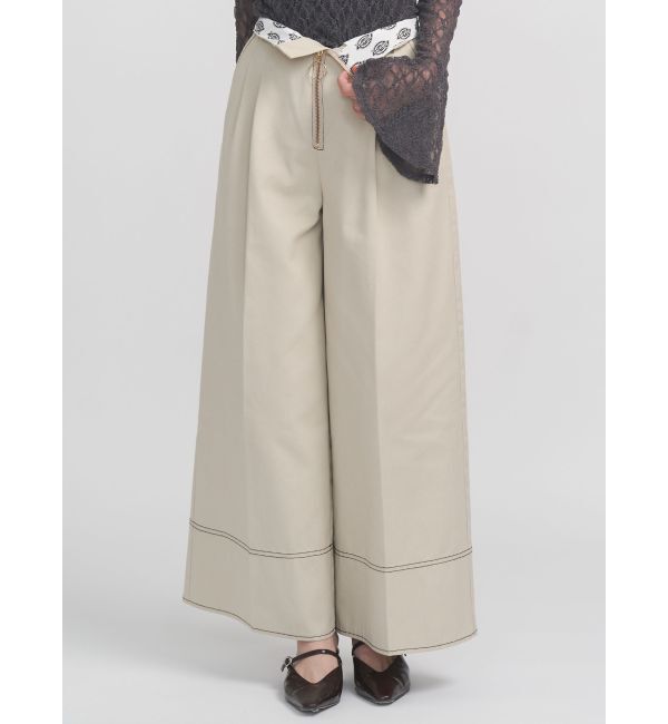 LAGUNAMOON「【別注Dickies】タックワイドパンツ」|その他|ベージュ