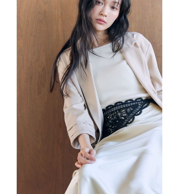 LAGUNAMOON「バイカラーボタンジャケット」|テーラードジャケット|