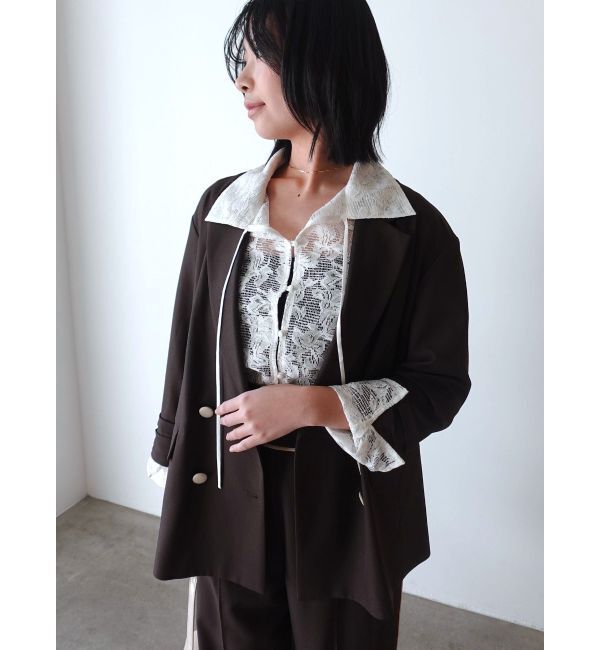 LAGUNAMOON「バイカラーボタンジャケット」|テーラードジャケット|