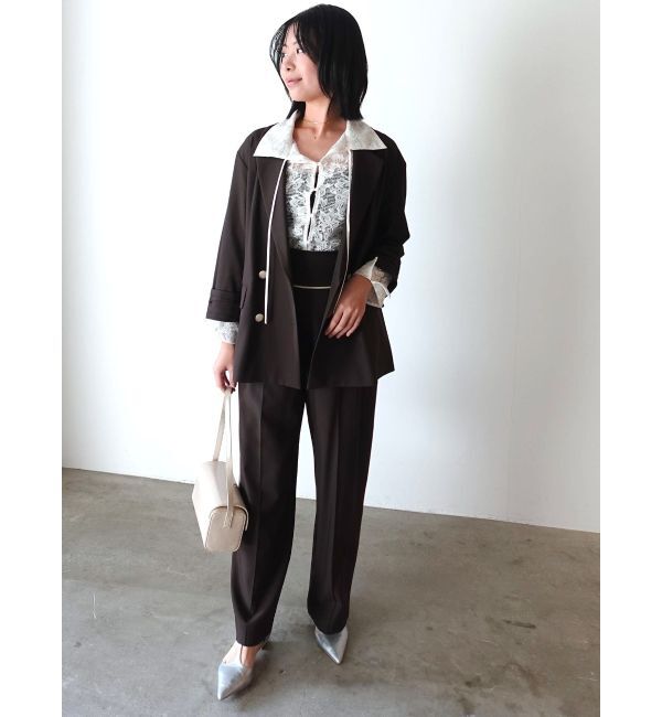 LAGUNAMOON「バイカラーボタンジャケット」|テーラードジャケット|