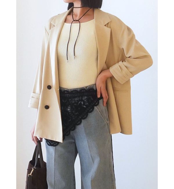 LAGUNAMOON「バイカラーボタンジャケット」|テーラードジャケット|