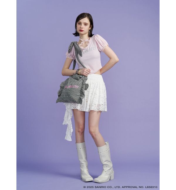 jouetie「【メロクロコラボ】My Melodyフリルチョーカーリボントップス」|Tシャツ・カットソー|