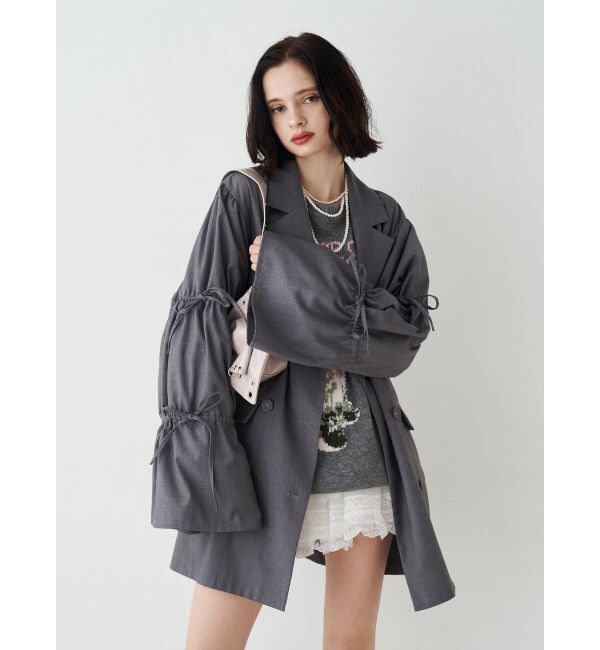 jouetie「リボンスリーブジャケットミニワンピース」|ワンピース|グレー