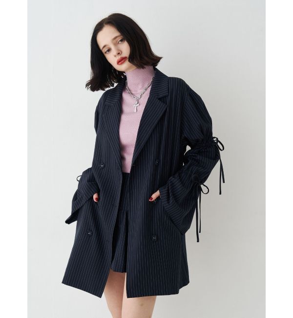 jouetie「リボンスリーブジャケットミニワンピース」|ワンピース|ネイビー