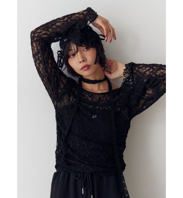 jouetie「カットアウトレーストップス」|Tシャツ・カットソー|