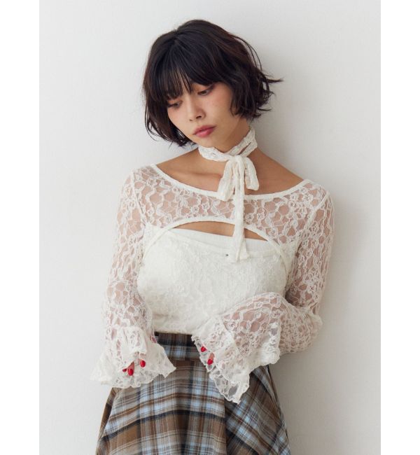 jouetie「カットアウトレーストップス」|Tシャツ・カットソー|