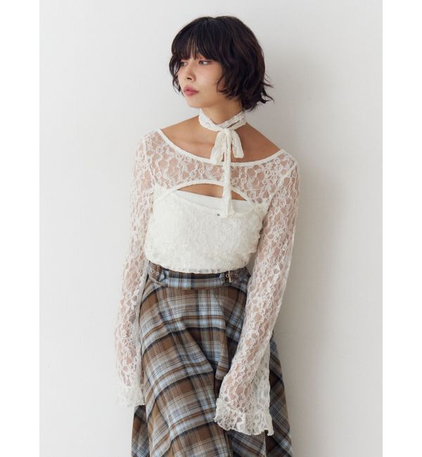 jouetie「カットアウトレーストップス」|Tシャツ・カットソー|