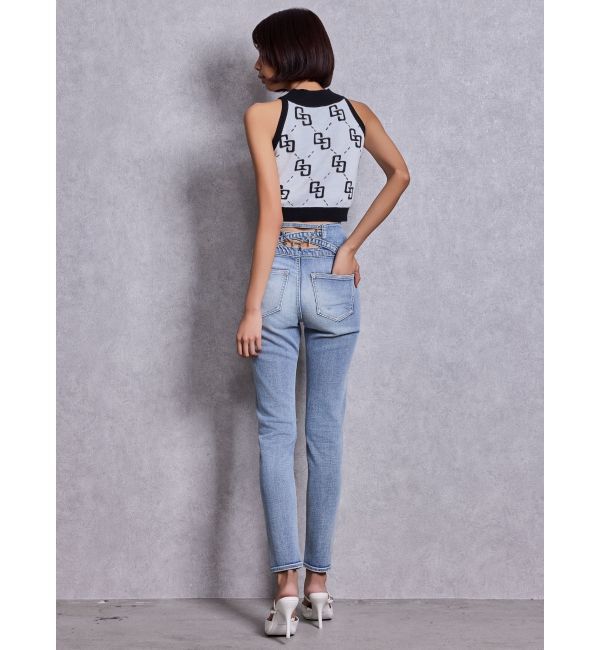 GYDA「GDビジューMOLDチェーンストラップポインテッドミュール」|パンプス|