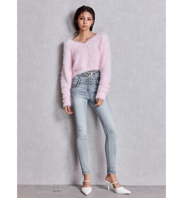 GYDA「GDビジューMOLDチェーンストラップポインテッドミュール」|パンプス|