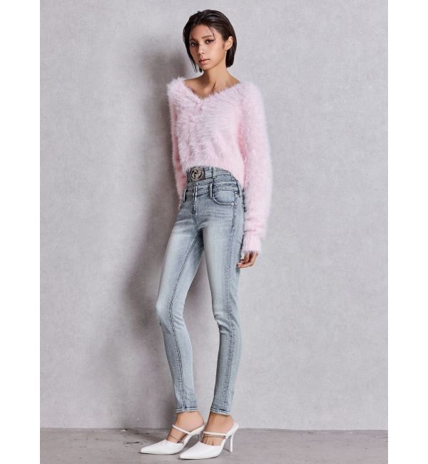 GYDA「GDビジューMOLDチェーンストラップポインテッドミュール」|パンプス|