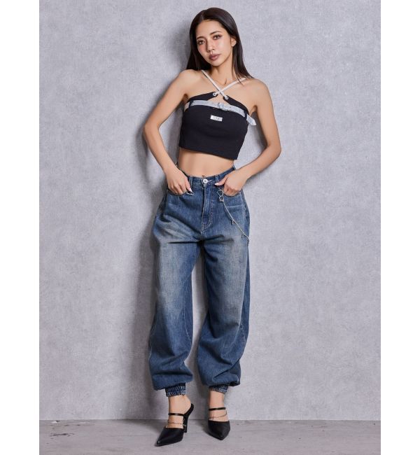 GYDA「GDビジューMOLDチェーンストラップポインテッドミュール」|パンプス|