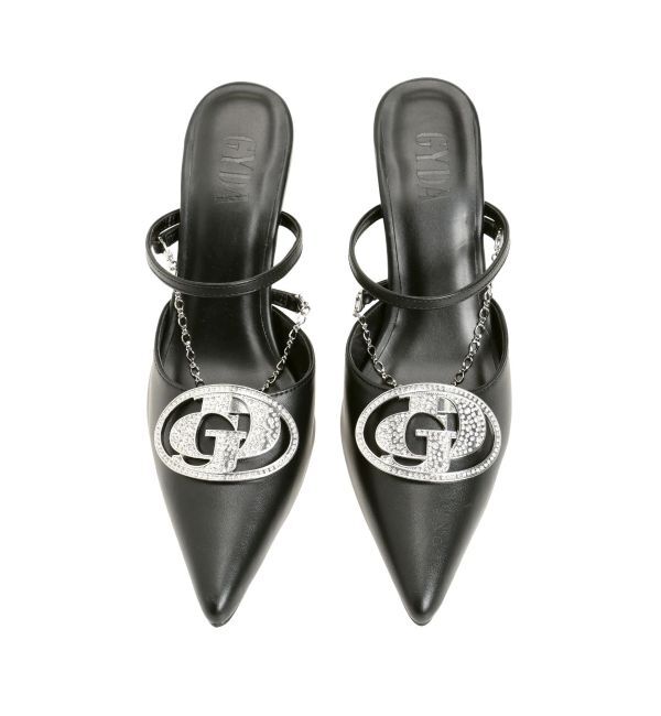 GYDA「GDビジューMOLDチェーンストラップポインテッドミュール」|パンプス|