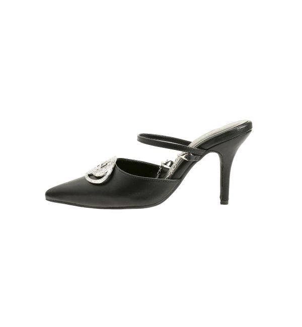 GYDA「GDビジューMOLDチェーンストラップポインテッドミュール」|パンプス|