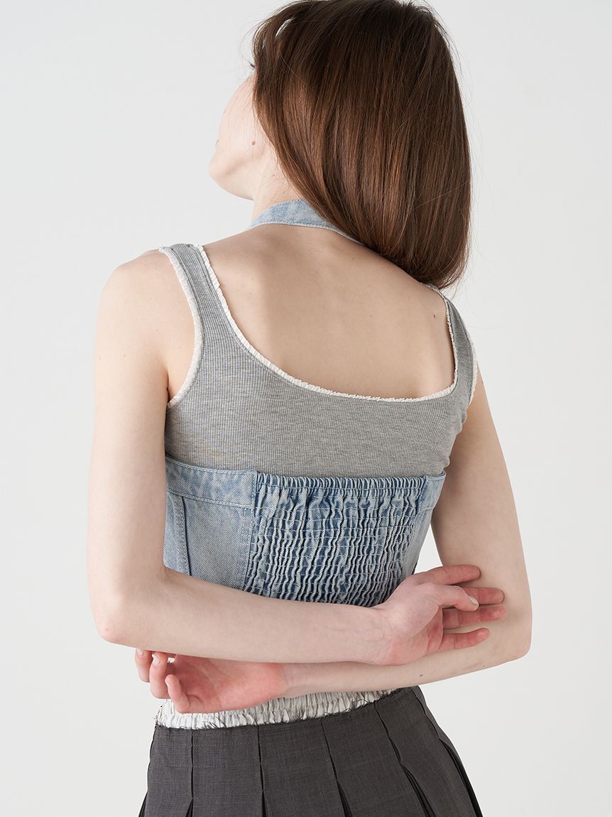 FURFUR「ロゴ刺繍カップインタンクトップ」|タンクトップ|