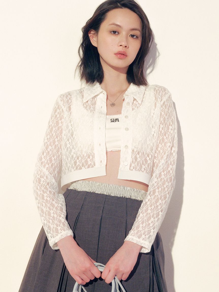 FURFUR「ウエストロゴレースシャツ」|シャツ・ブラウス|WHT