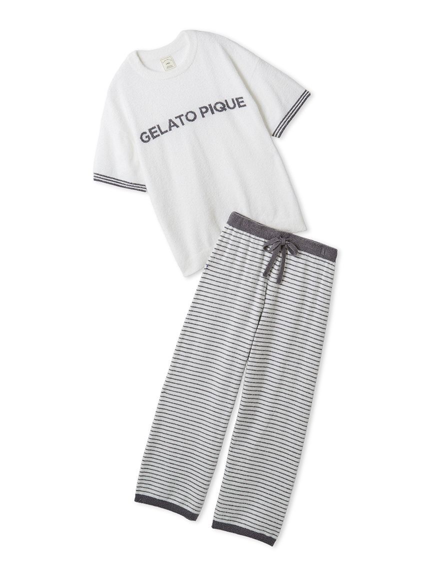 gelato pique「スムーズィーロゴジャガードプルオーバー&ロングパンツセット」|ルームウェア|GRY