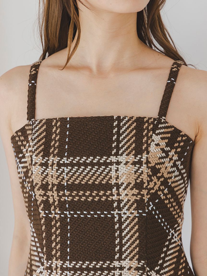 SNIDEL「【WEB限定】ロービングチェックミニワンピース」|ワンピース|