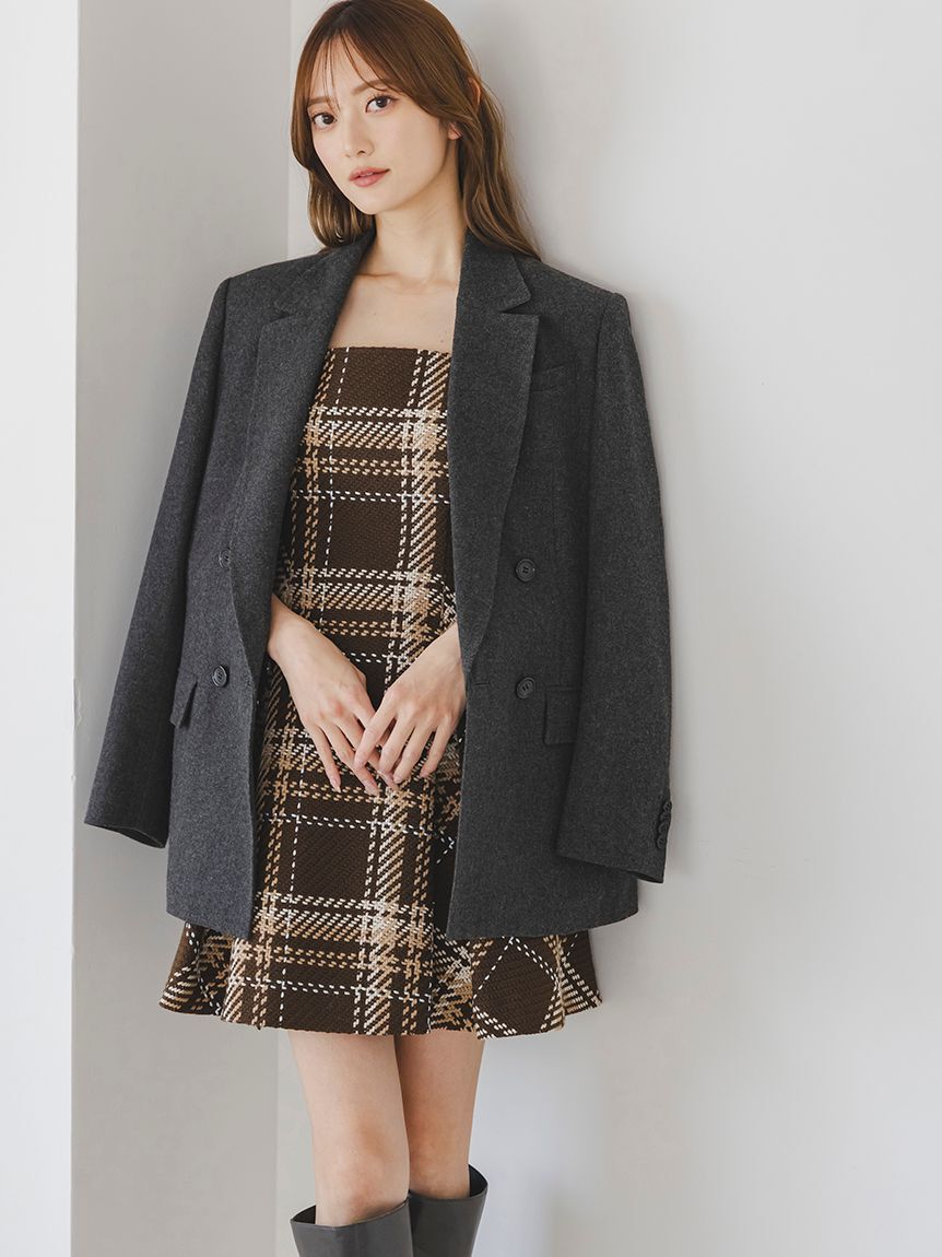 SNIDEL「【WEB限定】ロービングチェックミニワンピース」|ワンピース|