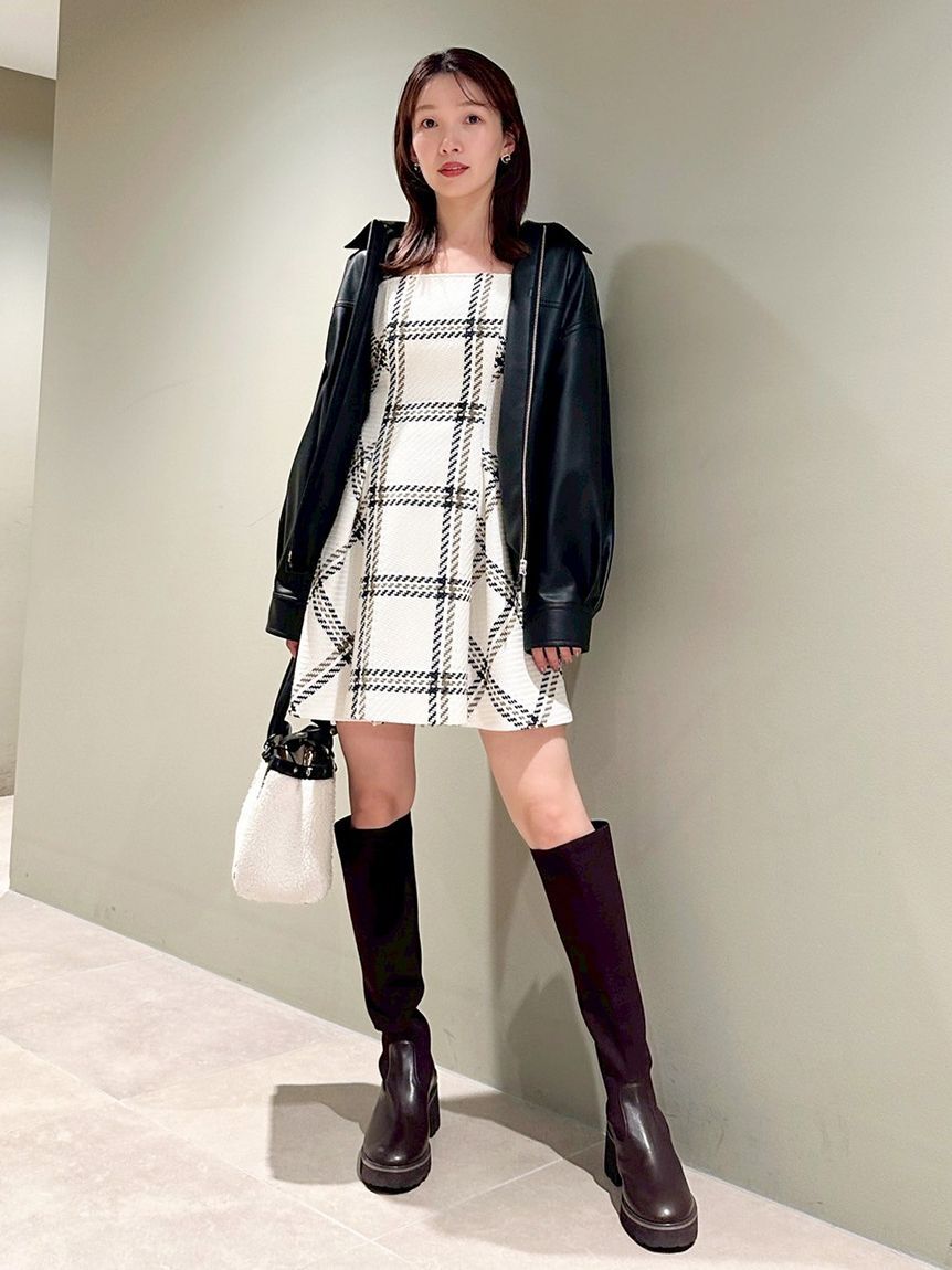 SNIDEL「【WEB限定】ロービングチェックミニワンピース」|ワンピース|