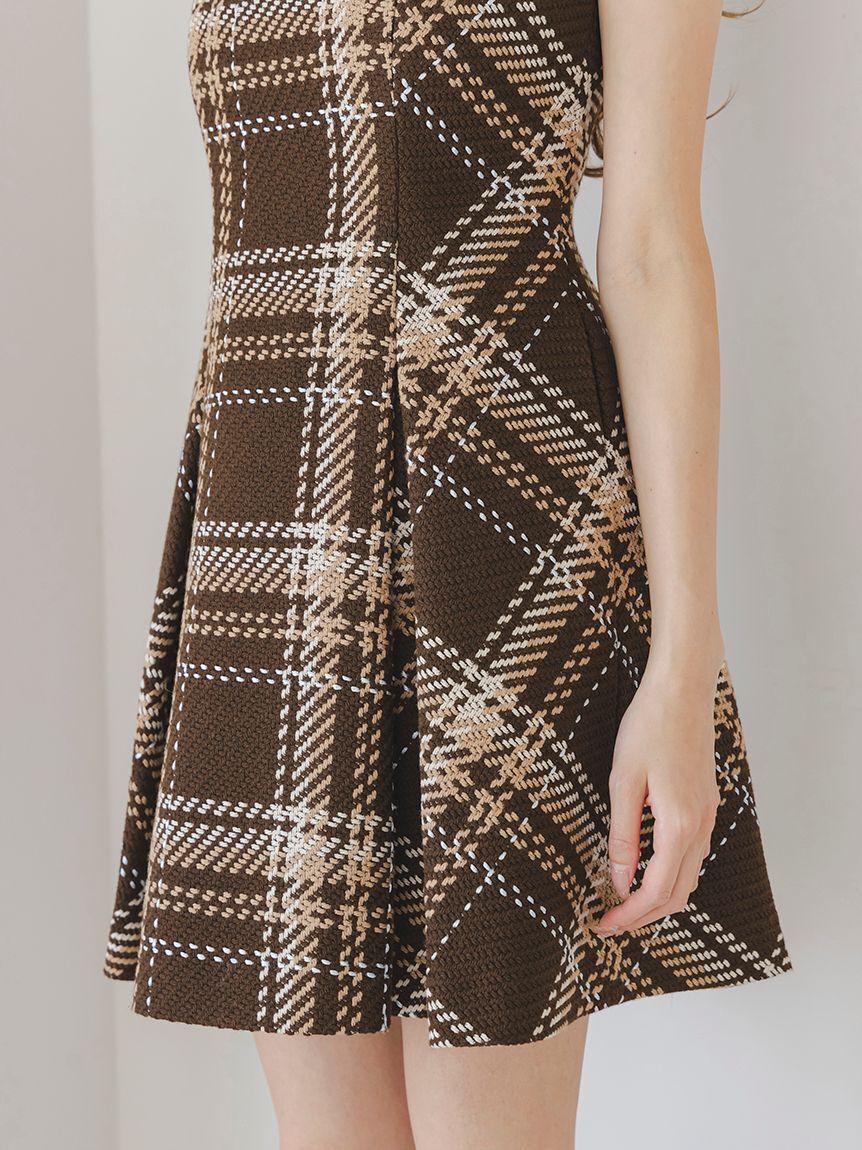 SNIDEL「【WEB限定】ロービングチェックミニワンピース」|ワンピース|