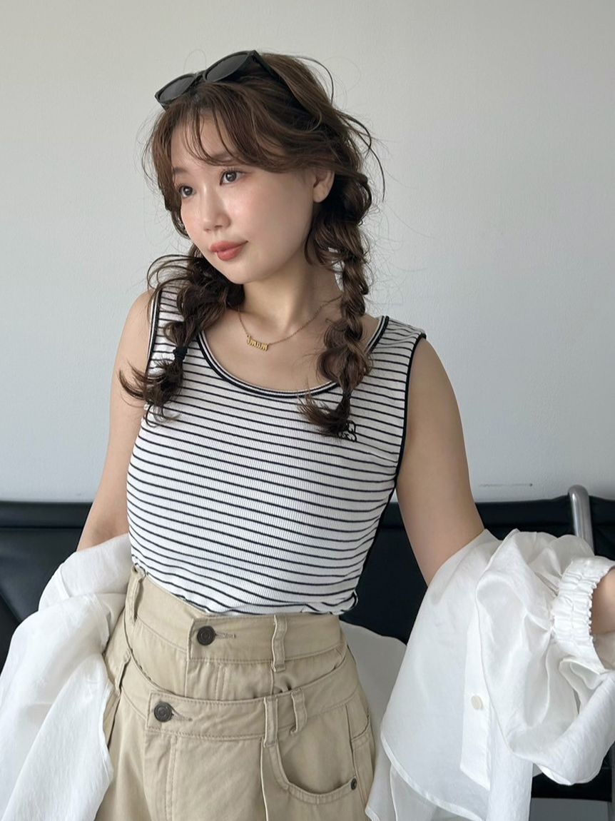 SNIDEL「パイピングディテールノースリタンク」|タンクトップ|