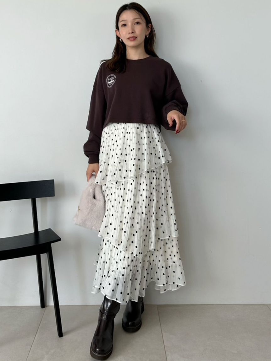 SNIDEL「【NUTMEG】コラボクロップドTシャツ」|Tシャツ・カットソー|