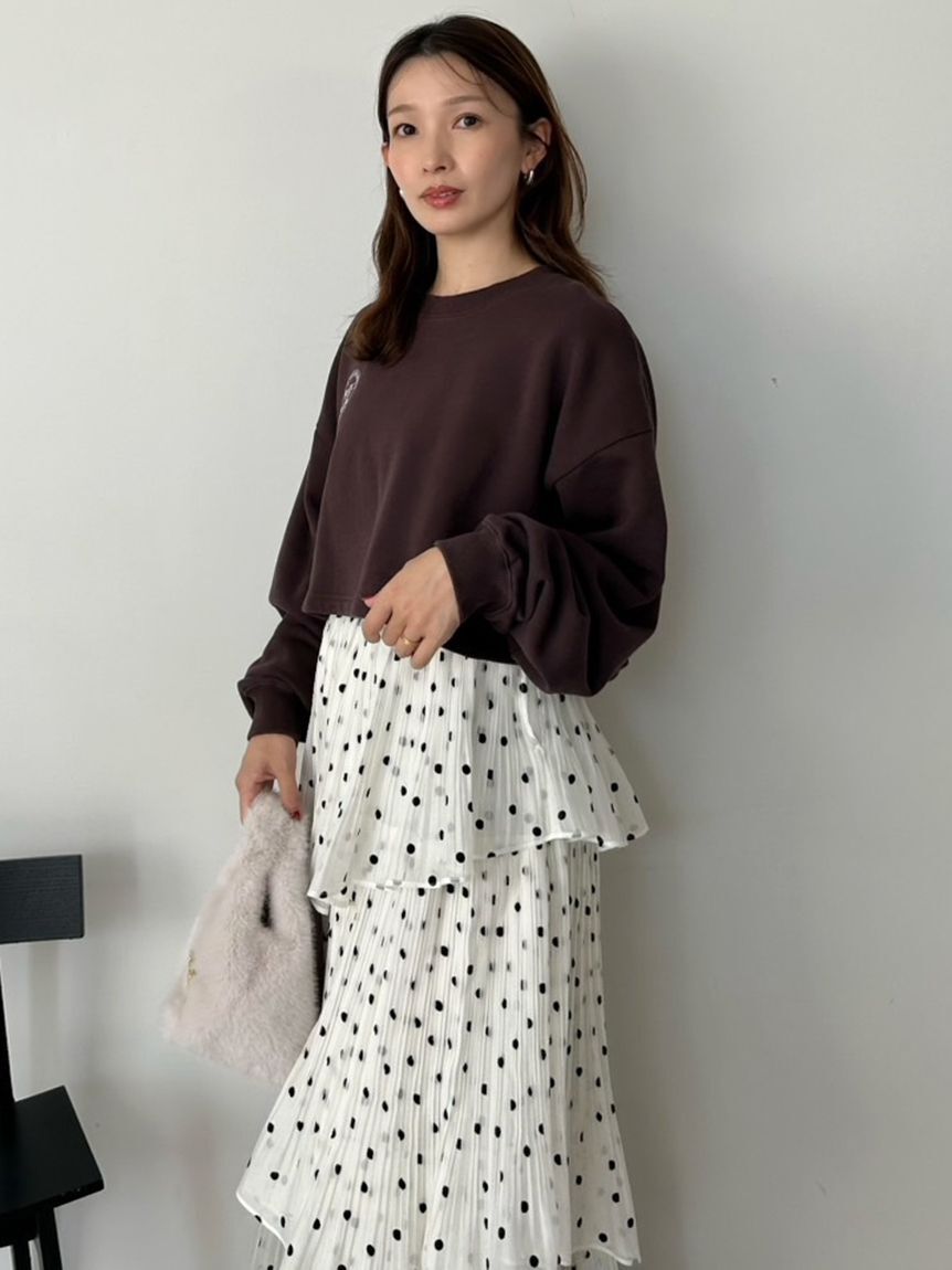 SNIDEL「【NUTMEG】コラボクロップドTシャツ」|Tシャツ・カットソー|