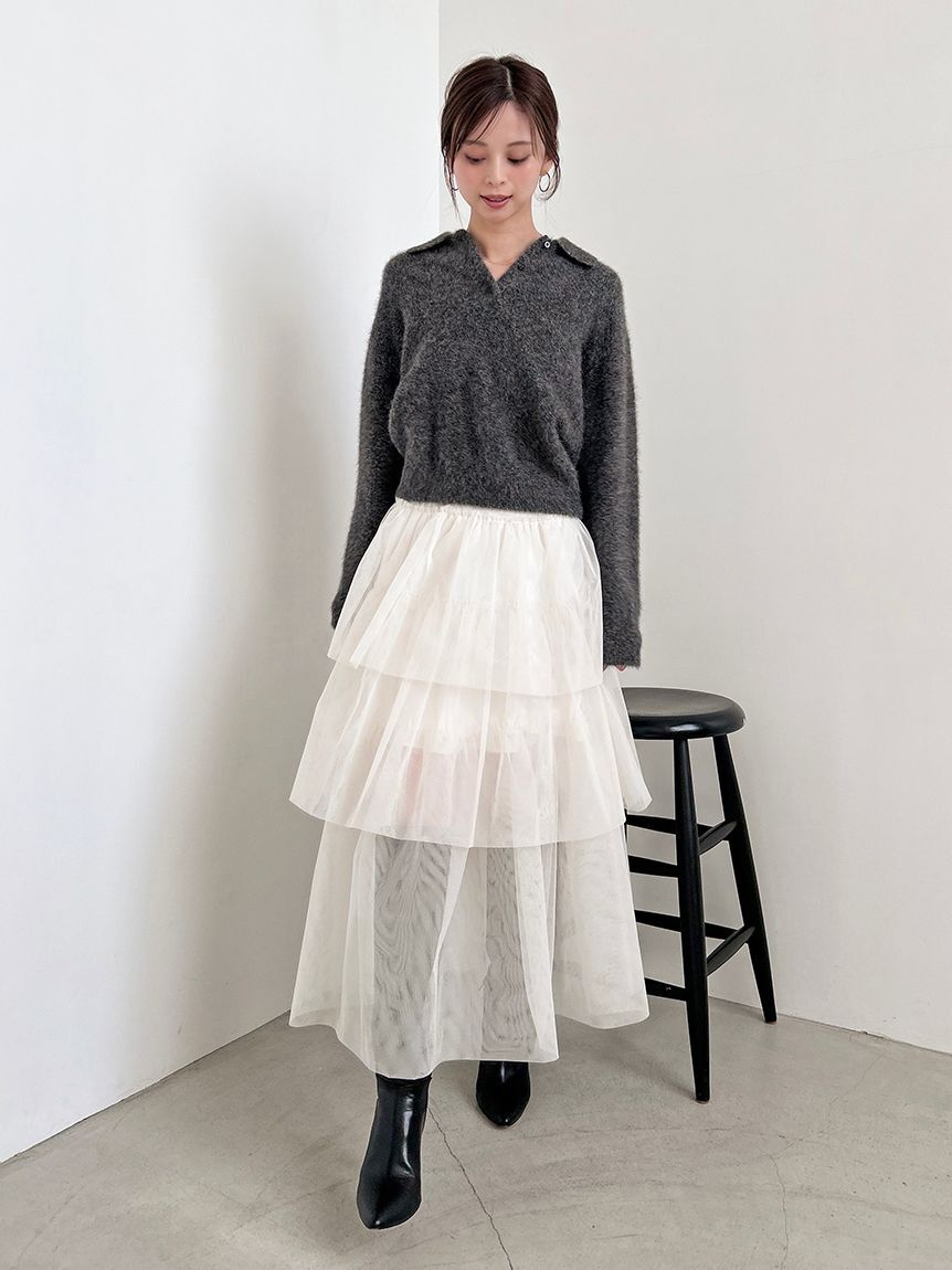 SNIDEL「チュールパニエスカート」|スカート|