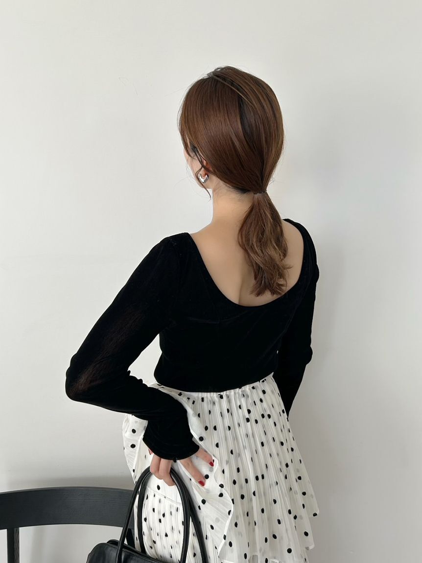 SNIDEL「カップインベロアカットソー」|Tシャツ・カットソー|