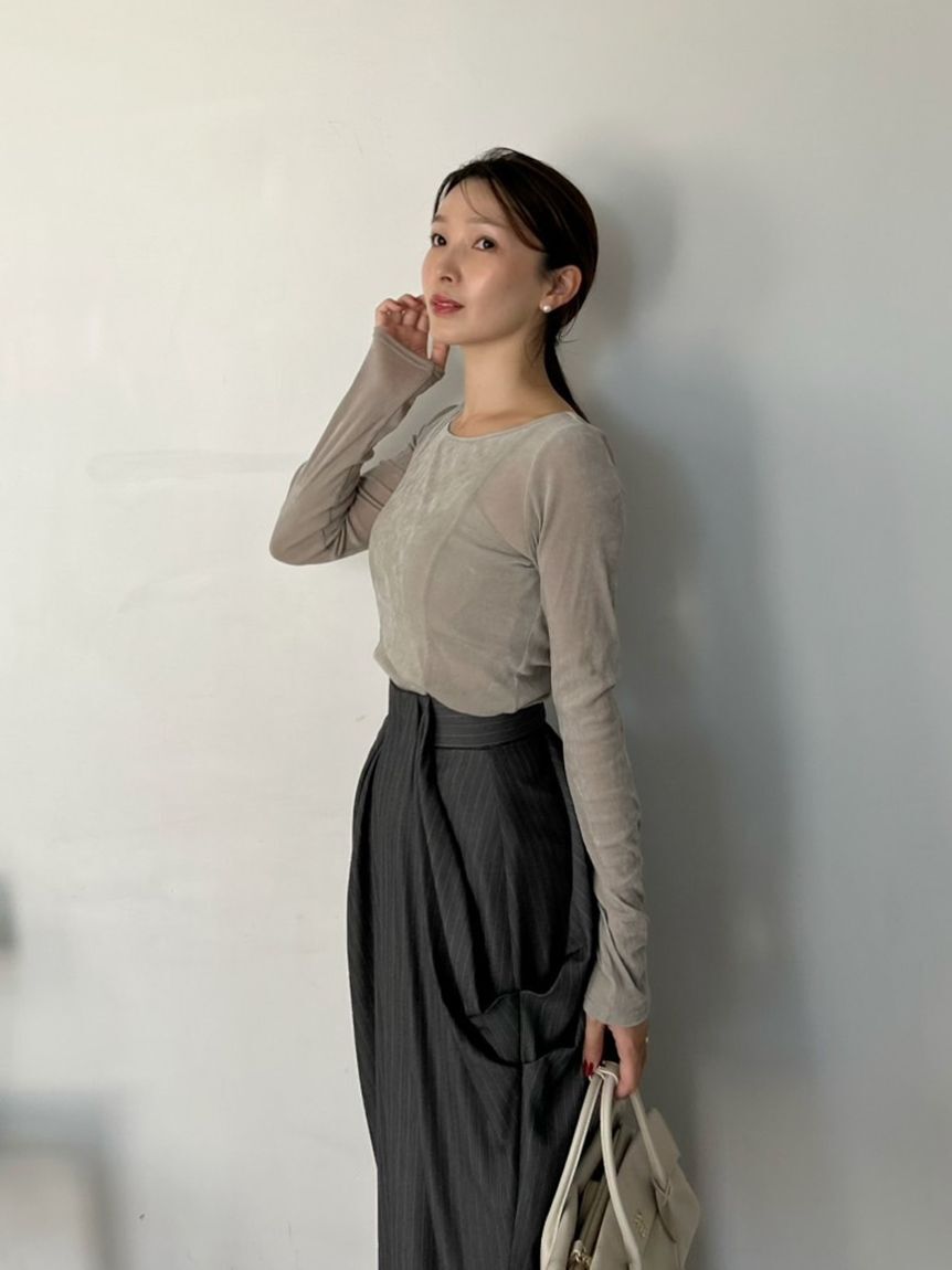 SNIDEL「カップインベロアカットソー」|Tシャツ・カットソー|