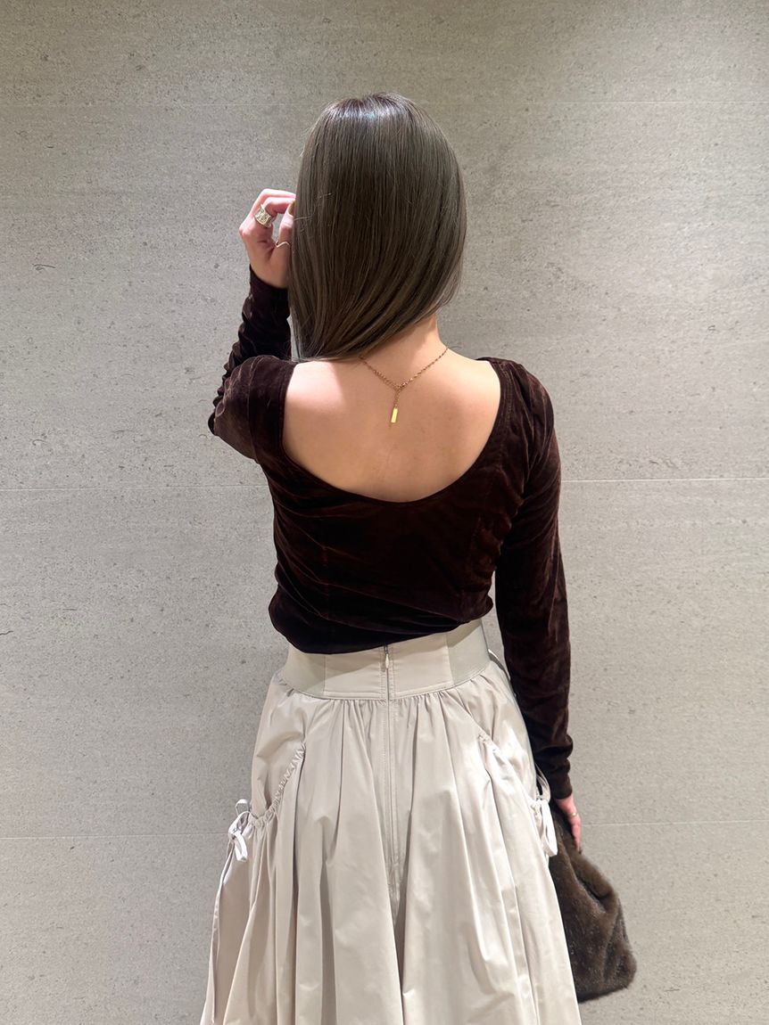 SNIDEL「カップインベロアカットソー」|Tシャツ・カットソー|