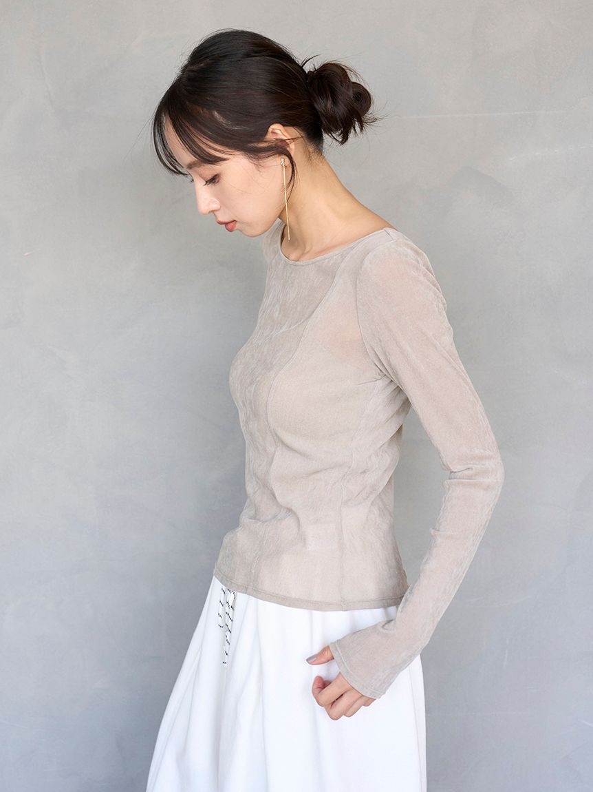 SNIDEL「カップインベロアカットソー」|Tシャツ・カットソー|