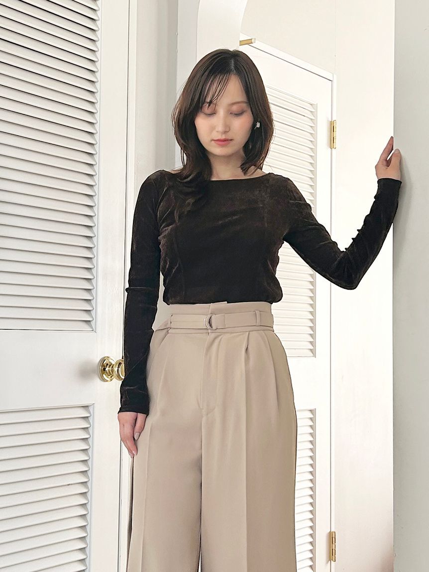 SNIDEL「カップインベロアカットソー」|Tシャツ・カットソー|