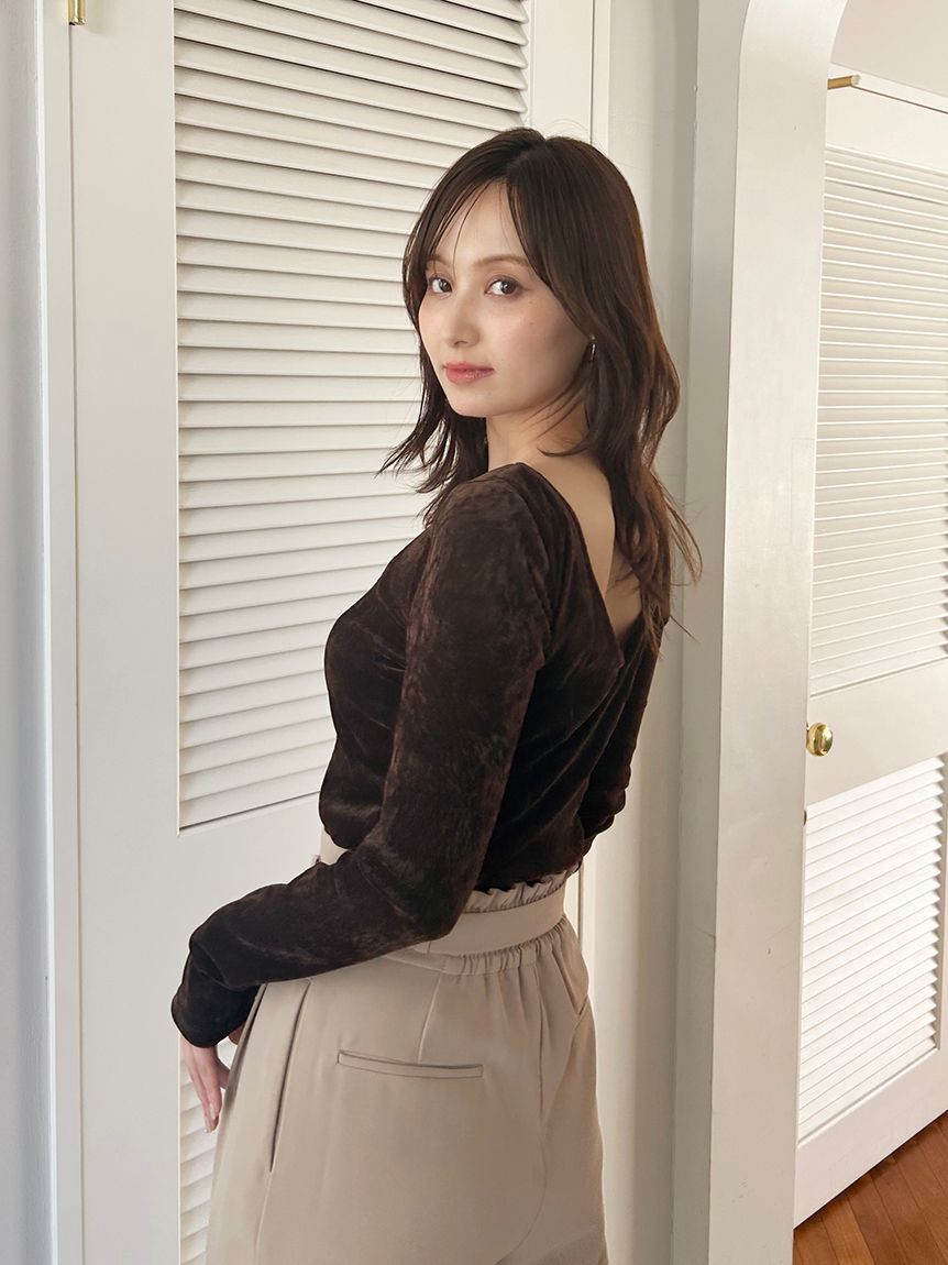 SNIDEL「カップインベロアカットソー」|Tシャツ・カットソー|