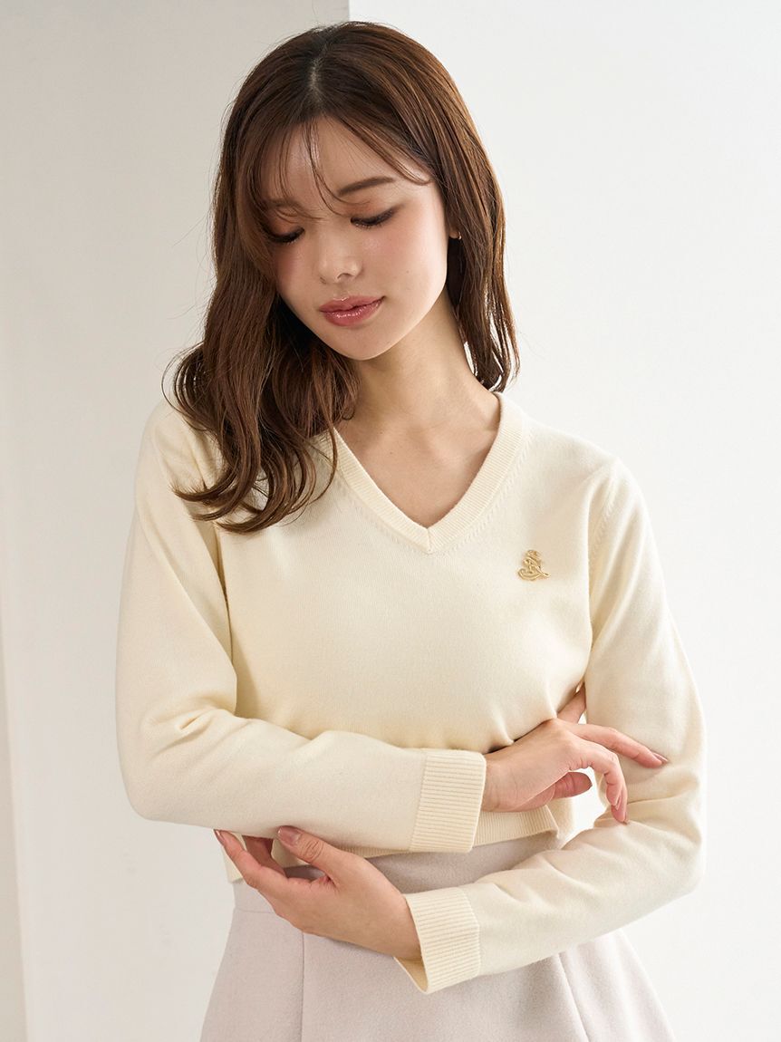 SNIDEL「ブローチ付きニットプルオーバー」|ニット・セーター|