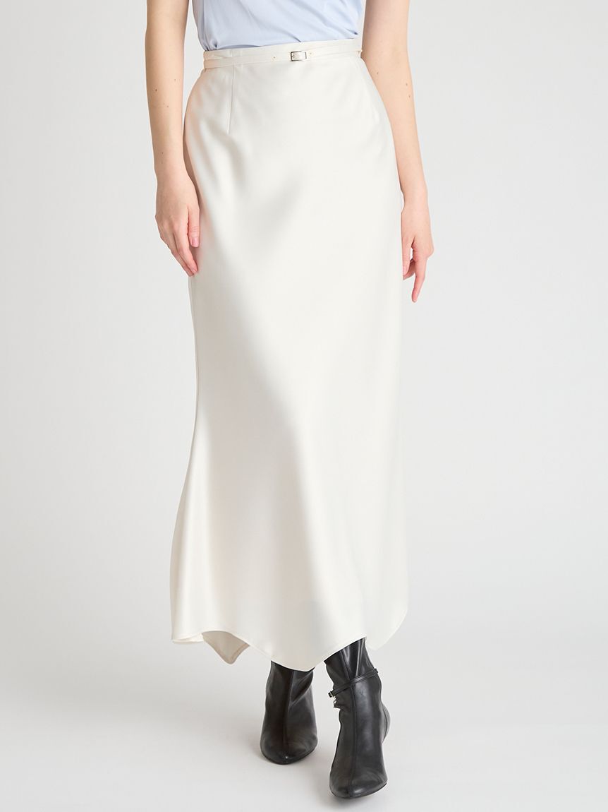 CELFORD「ベルト付きサテンナロースカート」|スカート|