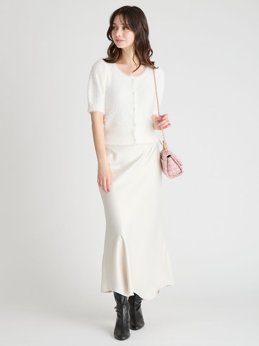 CELFORD「ベルト付きサテンナロースカート」|スカート|