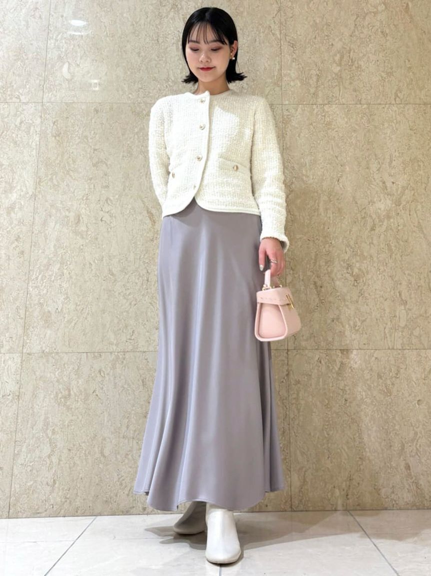 CELFORD「ベルト付きサテンナロースカート」|スカート|