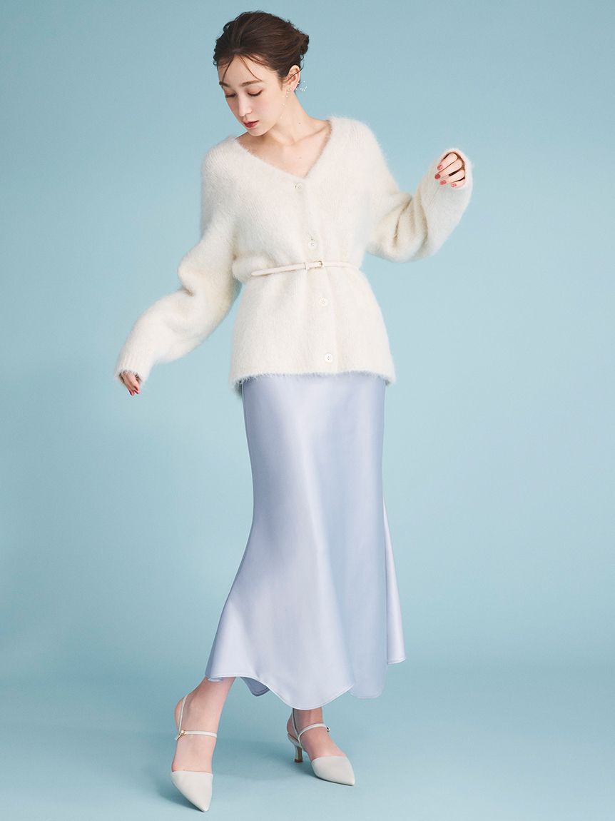 CELFORD「ベルト付きサテンナロースカート」|スカート|