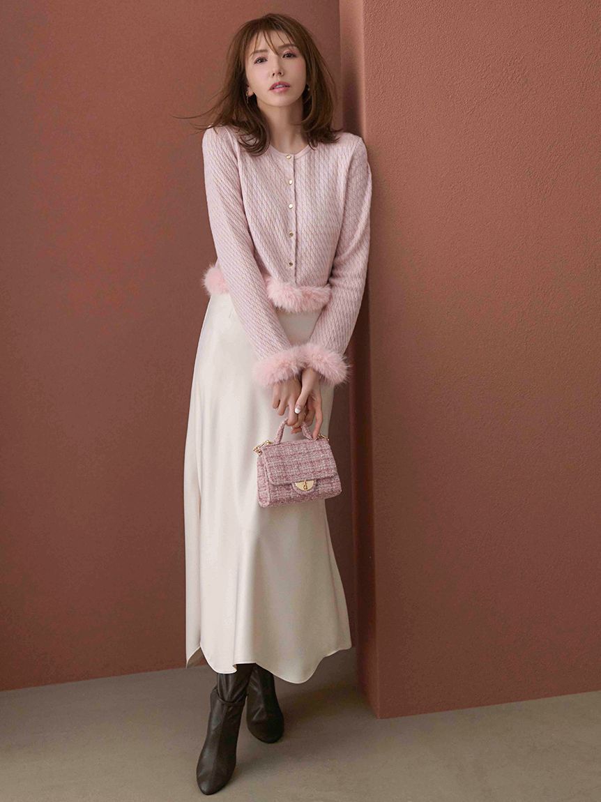 CELFORD「ベルト付きサテンナロースカート」|スカート|