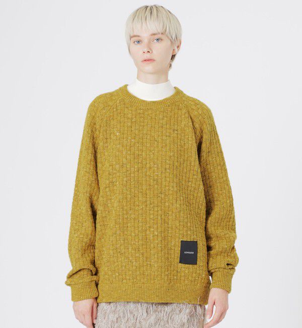  「マルチカラーバスケニット」|ニット・セーター|イエロー
