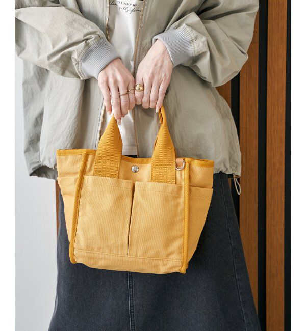 ikka「キャンバスパイピングミニトートバッグ」|その他|マスタード