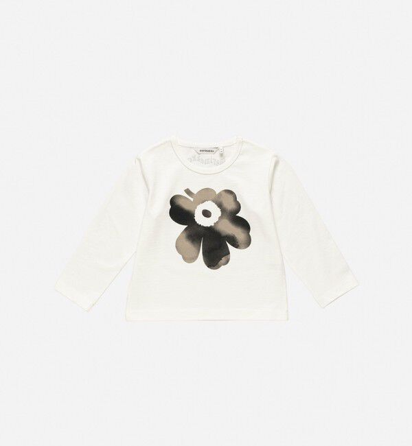 Marimekko「【kids】Paja Akvarelli Unikko Logo Ⅰ カットソー」|その他|ｵﾌﾎﾜｲﾄ&times;ﾌﾞﾗｯｸ