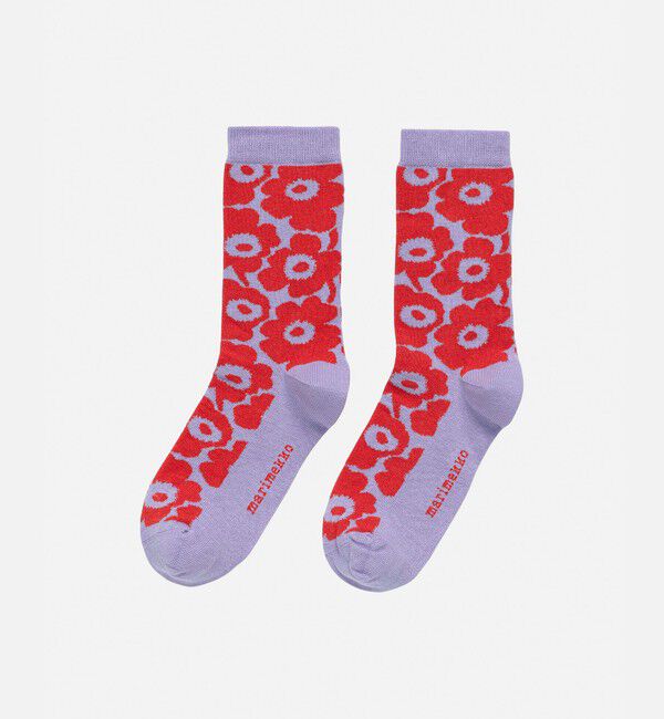 Marimekko「【kids】Makeinen Unikko ソックス」|その他|ライラック&times;レッド