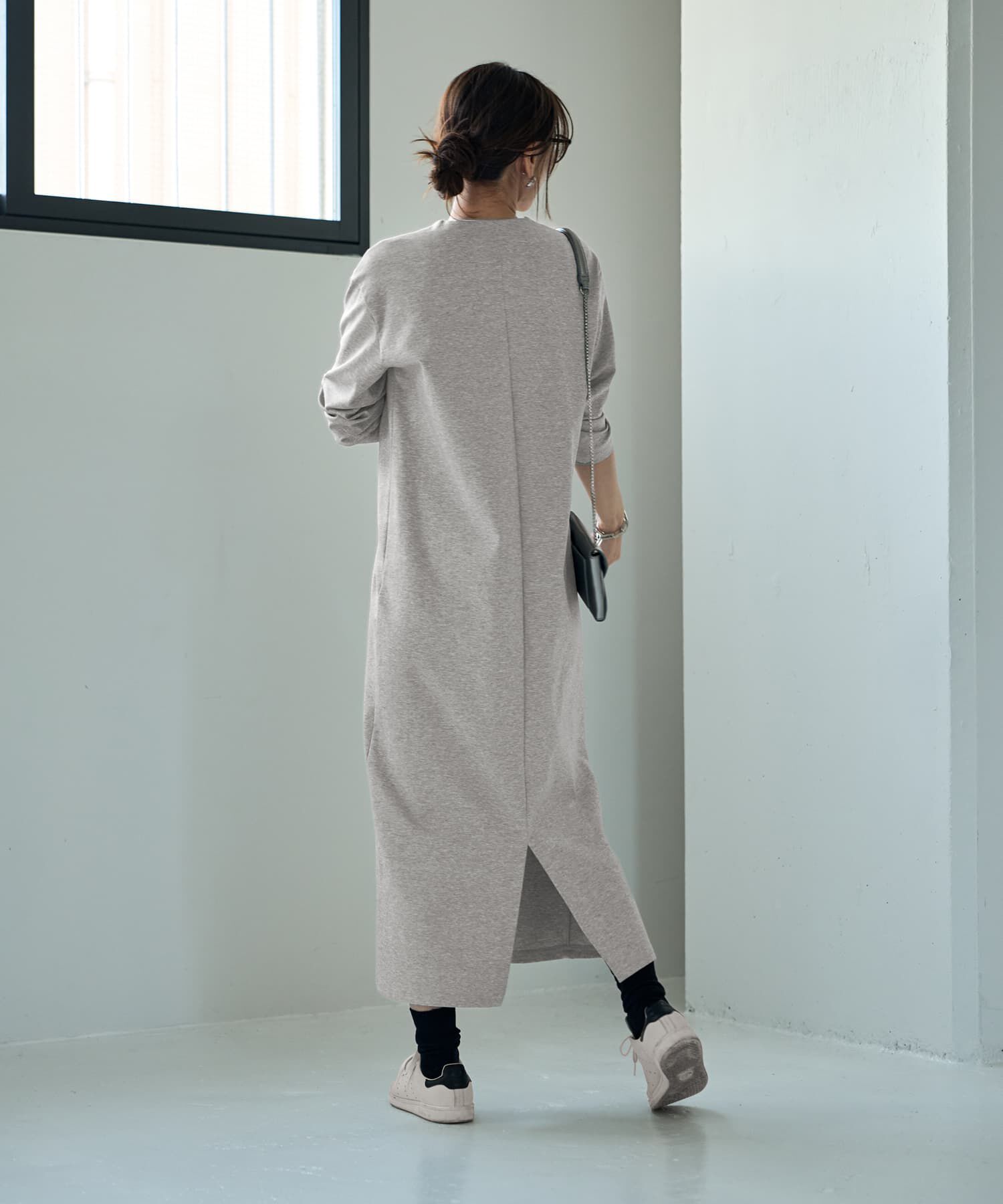 STYLE DELI「【Made in JAPAN】シルキーポンチ深Vワンピース」|ワンピース|